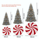 30/36/48 Inch Red Swirl Christmas Tree Skirt Sweet Candy Cane Navidad Tree Skirt Base Mat Ornament New Year Christmas Home Decor