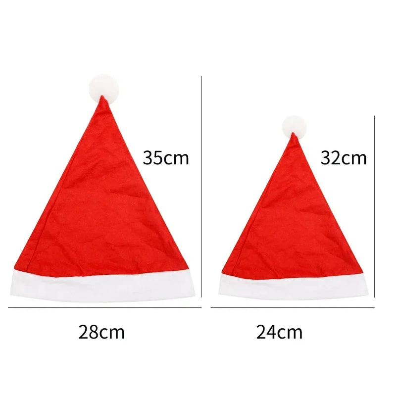 20/1pcs Non-woven Christmas Hats for Adults Kids Thickened Santa Claus Xmas Hats Merry Christmas New Year Party Decoration Gifts