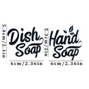 2PCS DISH SOAP HAND SOAP Labels Kitchen Bathroom Dispenser Bottle Stickers White/Black Waterproof Labels for Dish and Hand Soap