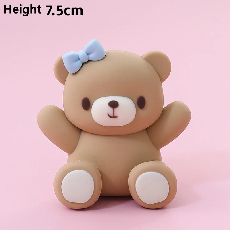 Pink Blue Bear Cake Topper Baby Shower Boy Girl Birthday Party Cake Decor Adult Birthday Gifts Wedding Cake Decorating Baking