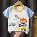 1-6 Years Children Cotton T-shirt Baby Girls Baby Boys Cartoon Short Sleeve Tees Toddler Cute Tops Free Shipping