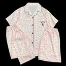Pink Leopard Three-piece Set Pajamas for Women Y2k 2024 New Classy Spring Female Sleepwear Short Sleeve Fashion Casual Homewear