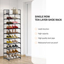 Shoe Rack 10 Tier Shoe Storage Organizer Metal With Hooks Fit 20-25 Pairs Shoes Easy Assembly, Space-Saving.