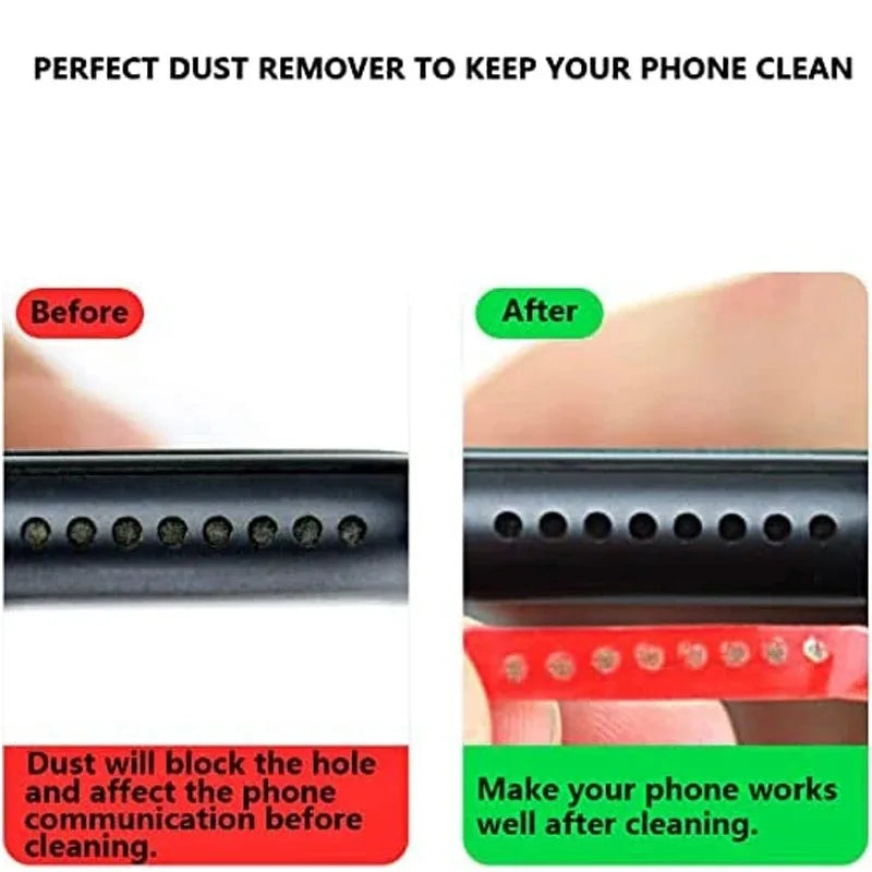 10/1Pcs Mobile Phone Hole Dust Removal Tape Smartphone Receiver Cleaning Artifact for iPhone 15 Samsung Universal Cleaning Tool