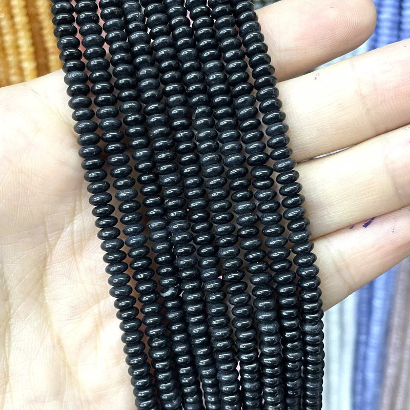 Natural Agates Tiger Eye Chalcedony Jades Stone Round Rondelle Spacer Beads For Jewelry Making Diy Bracelet Accessories 2X4mm