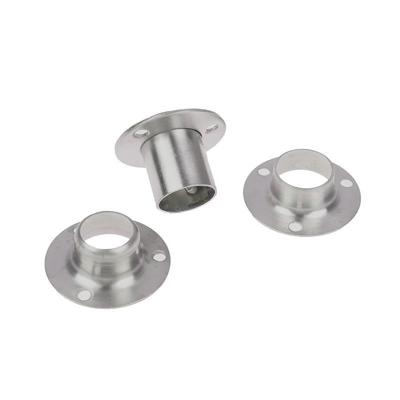 Stainless Steel Flange For Wardrobe Curtain Rod Holder Round Tube Holder Bracket Furniture Fittings Towel Tube Holder