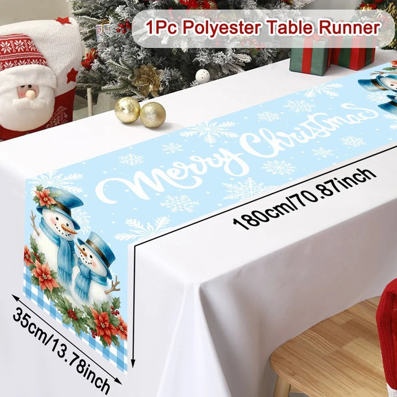 Christmas Table Runner Merry Christmas Decoration For Home Xmas Table Decor 2025 Navidad Notal Noel Ornament Happy New Year 2026