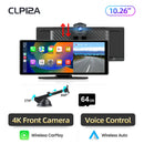 Junsun 10.26 "Wireless CarPlay Android Auto Car Radio 4K Dash Cam Rearview Camera Wifi GPS Navigation Dashboard Video Recorder