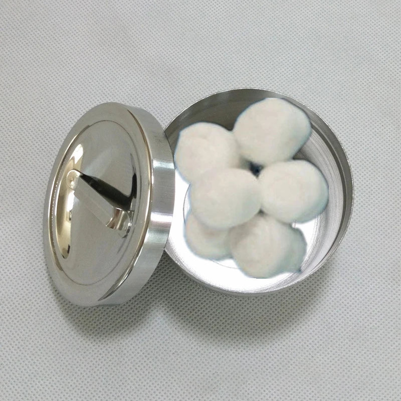 1 Piece Medical Alcohol Round Box 304 Stainless Steel Cotton Can Barrel Laboratory Instruments And Tools Storage Tank With Cover