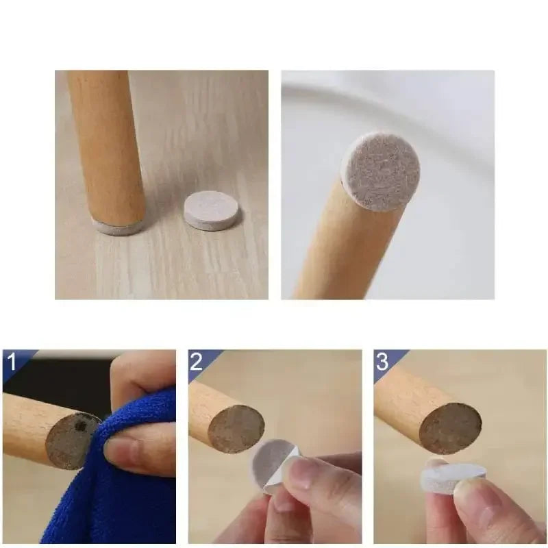 Felt Pad Round Furniture Pads Chair Legs Anti Scratch Floor Protector Self-Adhesive Furniture Sliders for Hardwood Floors Table