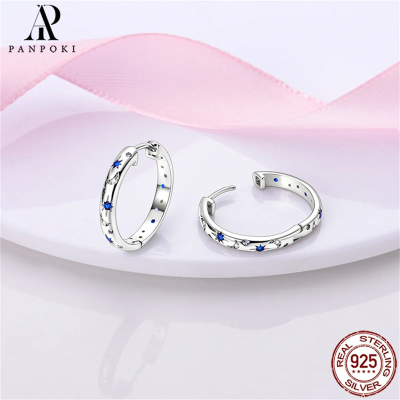 HOT 65 Style Sterling Silver 925 Pave Shiny CZ Heart Hoop Earrings Fit Original Fashion Earrings Fine Women Jewelry Gifts