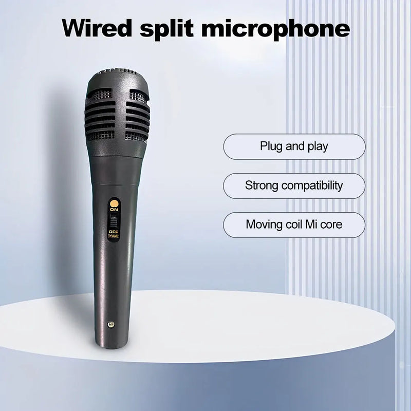 3.5mm/6.5mm Wired Bluetooth Microphone Portable Dynamic Omnidirectional KTV Handheld Megaphone for Karaoke Speech Wedding