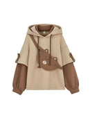 2XL Kawaii Hoodie Harajuku Bear Hooded Sweatshirt Women Korean Long Sleeve Oversized Hoodies Sweet Y2K Warm Winter Anime Hoodie