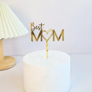 Best Mom Mother's Day Party Cake Topper Pink Red Love You Mum Acrylic Cake Topper for Mommy Birthday Party Cake Decorations Gift
