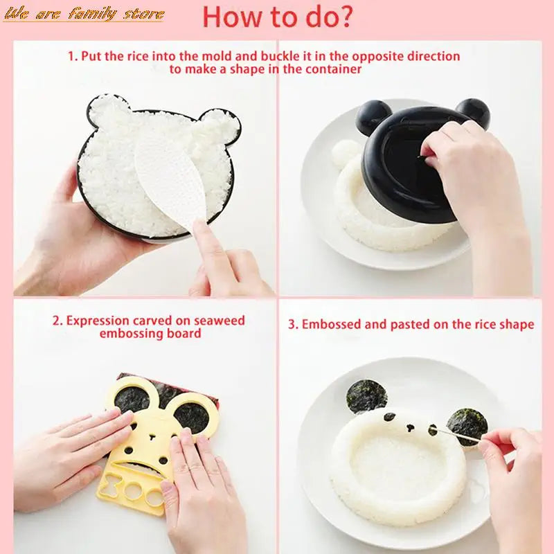 NEW Cute Cartoon Cat Bear Sushi Nori Rice Mold Decor Cutter Bento Sandwich DIY Tool