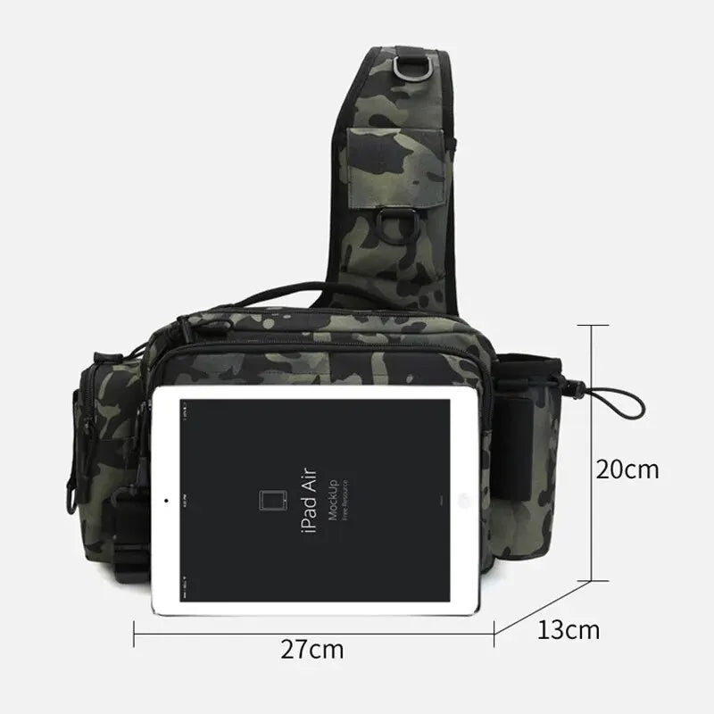 Fishing Tackle Bag Fly Fishing Backpack Chest Sling Portable Shoulder Fanny Waist Pack For Men Fishing Rod Lure Box Camping Bag