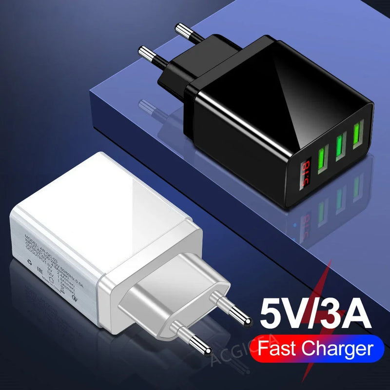 3a Usb Wall Charger Digital Display Quick Charging 3.0 Power Adapter Compatible For Iphone 13 12 Pro Max