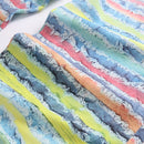 Men Y2K Wide Leg Jeans Colored Stripe Printed Pants Loose Cotton Denim Trousers