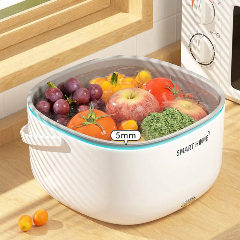 Ultrasound Fruits Cleaning Machine with Handle Electric Vegetable Washers Wireless Kitchen Gadgets for Tableware Bottles