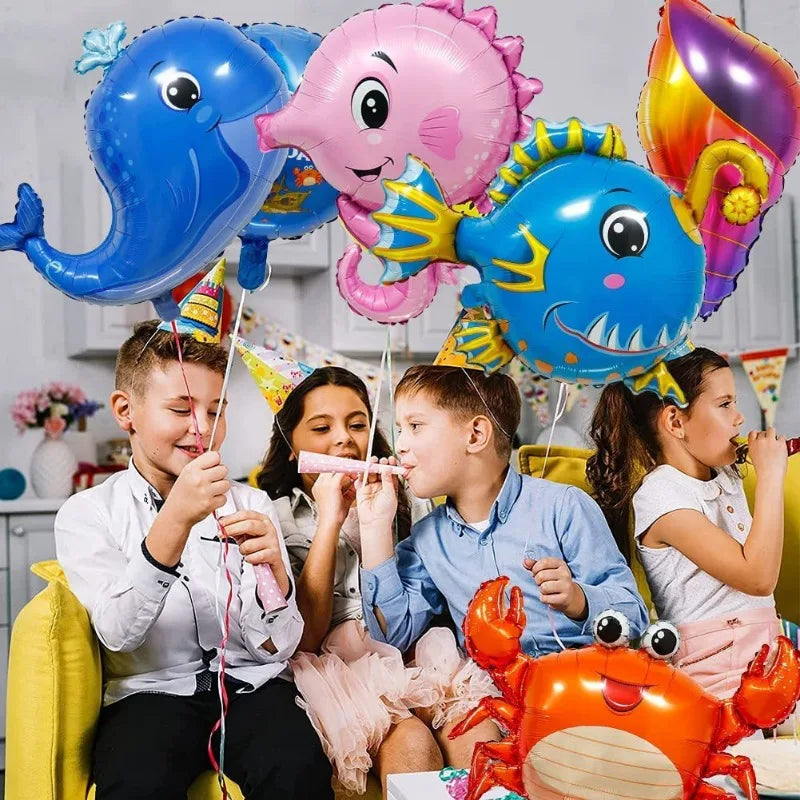 Disney large-size Q version Jellyfish Octopus Hippocampus Ocean Theme Party Decorated with Aluminum film balloon