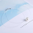 INZATT 925 Sterling Silver Zircon Crystal Pearl Pendant Choker Necklace Transparent Fishing Line 2020 Fine Jewelry For Women