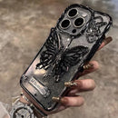 Foldable Bling Glitter Electroplate Butterfly Stand Holder Phone Case For iPhone 13 12 14 15 Pro Max Shockproof Back Cover