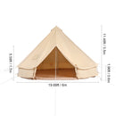 SucceBuy Canvas Bell Tent 4 Seasons 3m/6m Yurt Tent Canvas Tent for Camping with Stove Jack Breathable Tent Holds up to 4 People
