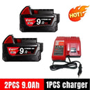 ⭐18V, 12800mAh For Milwaukee M18 Power Tool Battery, Charger, BR, XC, M18B5, 48-11-1860, Built-in 18650 Battery