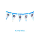 My First Tooth Blue Theme Party Disposable Tableware Stes Boy Girl First Tooth Birthday Party Decor Cups Plates  Napkins Banners