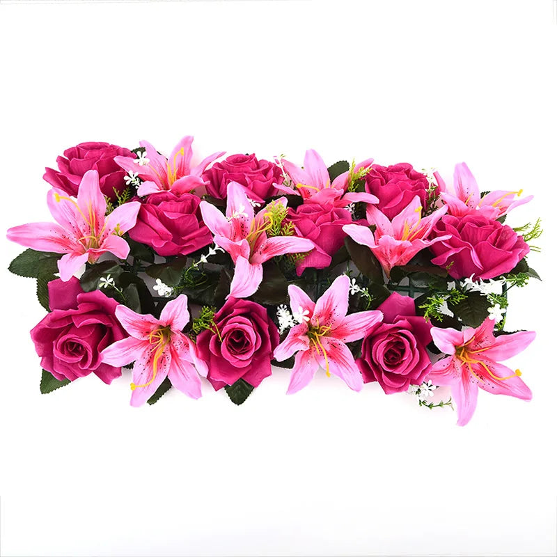Simulated Rose Arch Decoration Simulated Lily Flower Wall Wedding Flower Wall Wedding Supplies Background Wall
