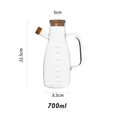 Transparent Glass Oil Bottle with Handle Scale Heat-resistant Lecythus Kitchen Tools oil spray bottleSoy Vinegar Sauce Container