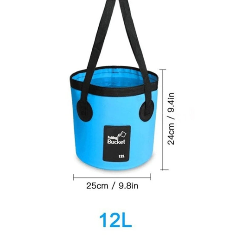 12L Portable Foldable Water Bucket Fishing Bucket Folding Water Container for Travelling Camping Hiking Fishing Washing