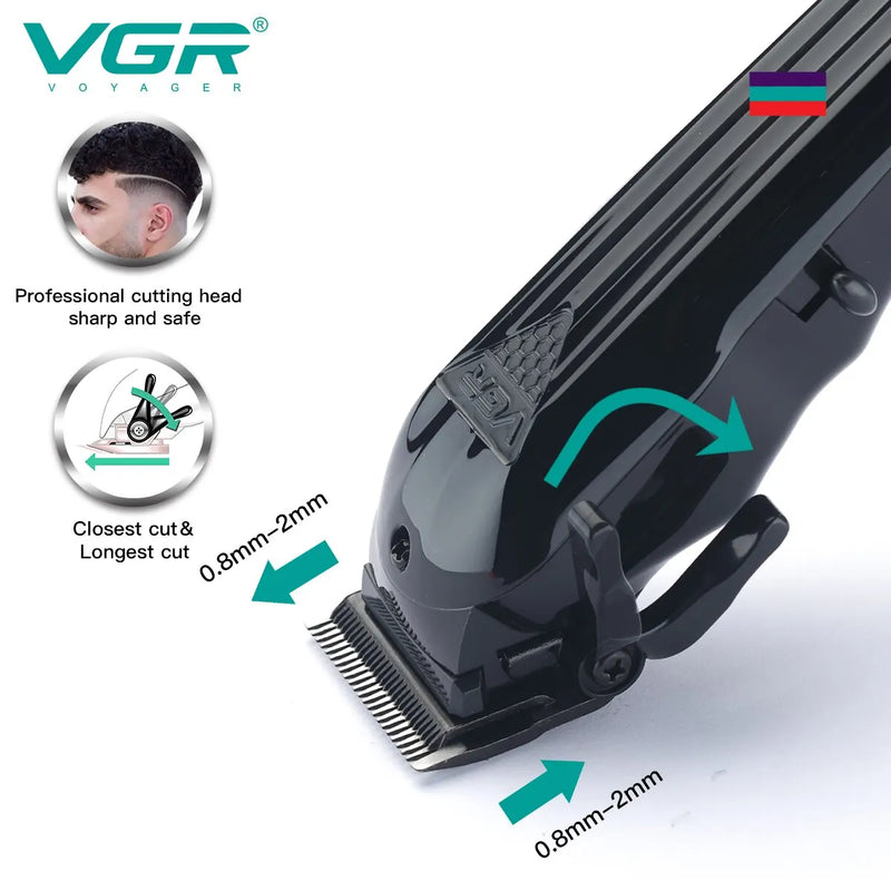 VGR Hair Cutting Machine Professional Hair Clipper Hair Trimmer Electric Shaver Adjustable Cordless Trimmer for Men USB V-282