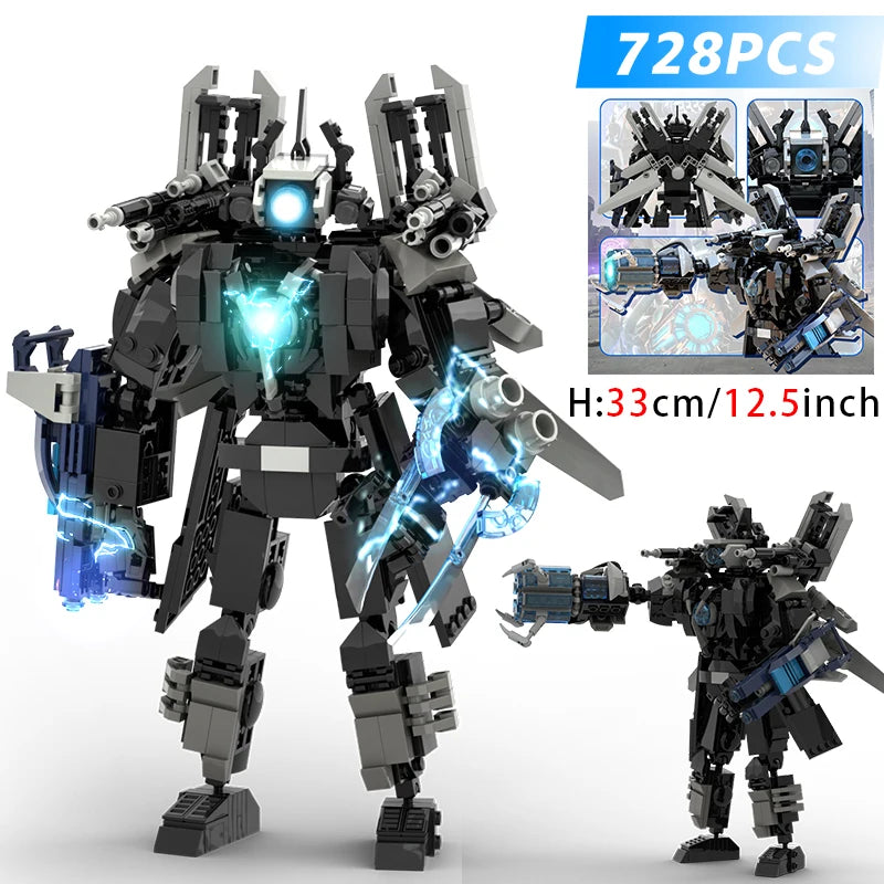 Skibidi Toilet Titan TVman Weapon Arm Blocks Model Toys Titan Drill Man TItan Clock Sword  Bricks Toys for Kid Xmas Ideas Gift