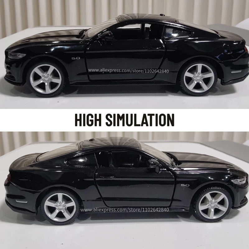 1:36 Ford Mustang Car Model Replica Scale Metal Miniature Art Home Decor Hobby Lifestyle Xmas Kid Gift Toy Collection