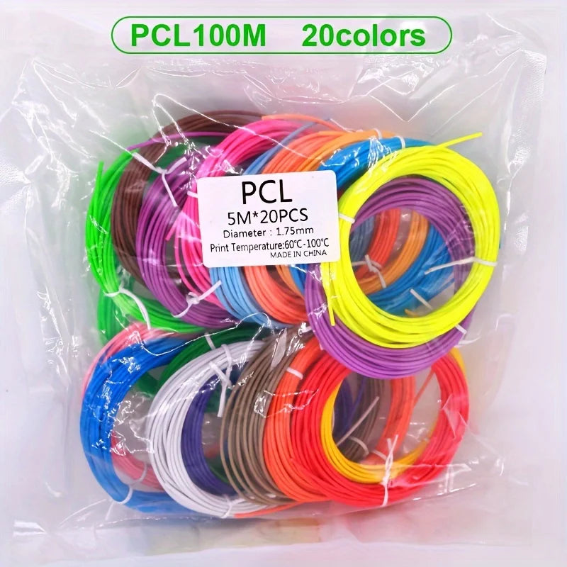 High Quality PCL Filament, Low Temperature 3D Pen Filament 1.75MM,Suitable For Low Temperature 3D Pen, Bright Colors, No Repetit