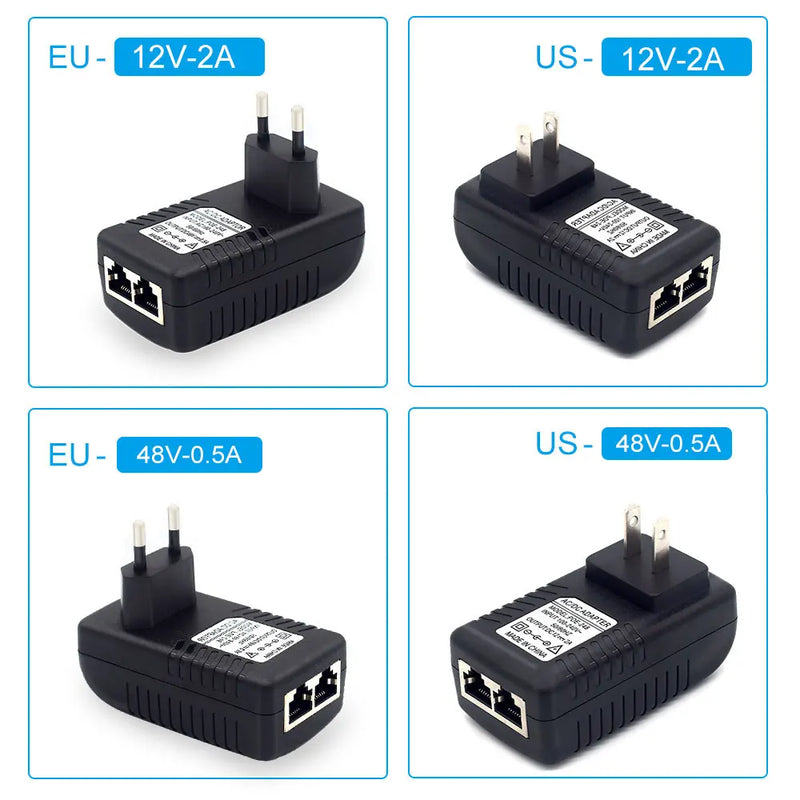 PEGATAH 100Mbps Passive POE Injector 12V2A/15V1A/24V1A/48V0.5A Output  For POE Cam POE Adapter For IP Camera AP