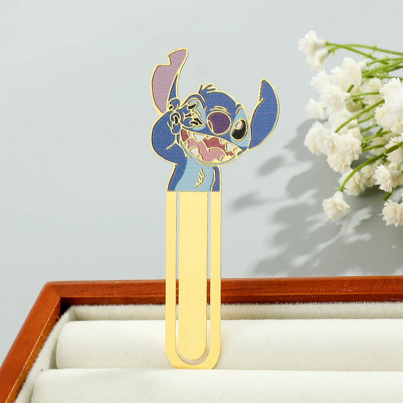 Cute Pet Stitch Encouragement Book Mark Paper Clip Metal Bookmarks Book Accessory Study Stationery Gift for Book Lover Anime Fan