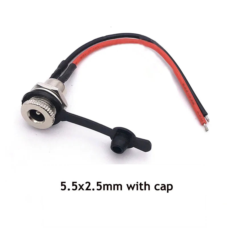 DC-099 5.5*2.1/5.5*2.5mm DC Power Plug Socket Connector Male Female DIY Waterproof DC Jack Port 5.5×2.5 5.5×2.1mm Plug with Wire