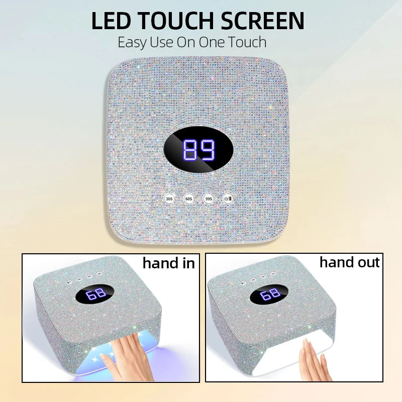 Rechargeable UV LED Lamp for Nails Bling-bling Cordless Gel Polish Dryer Machine 30LEDS Wireless Nail Dryer With Smart Sensor