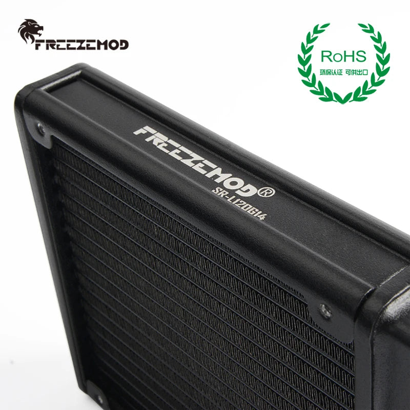 FREEZEMOD water cooler aluminum radiator threaded mouth tight 17 crest fins ROHS certification.  SR-L120G14