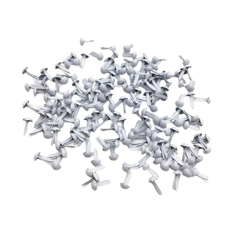 200x Mini Brads Paper Fasteners Metal Handmade White Decorative for Scrapbook Arts Crafts Card Making DIY Projects Accessories