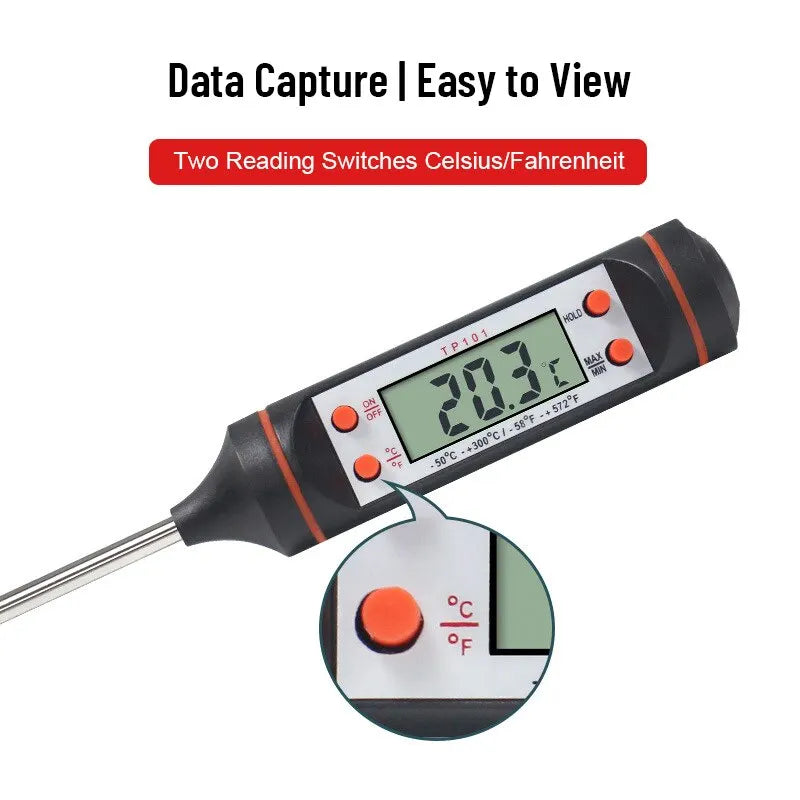 Food Baking Digital Kitchen Thermometer Electronic Probe Type Liquid Barbecue BBQ Temperature Measuring Pen