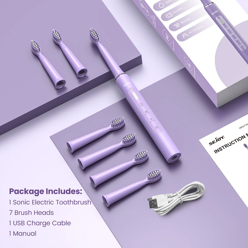 SEJOY Oral Cleaning Sonic Electric Toothbrush Personal Care Appliances IPX7 3 Modes Smart Rechargeable Automatic Toothbrush