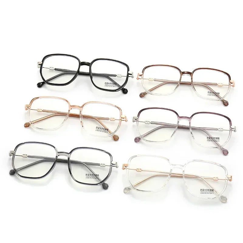 Vintage Square Metal Glitter Frame Reading Glasses Gafas Women Fashion Optical Eyewear Anti-blue Light Presbyopia Eyeglasses