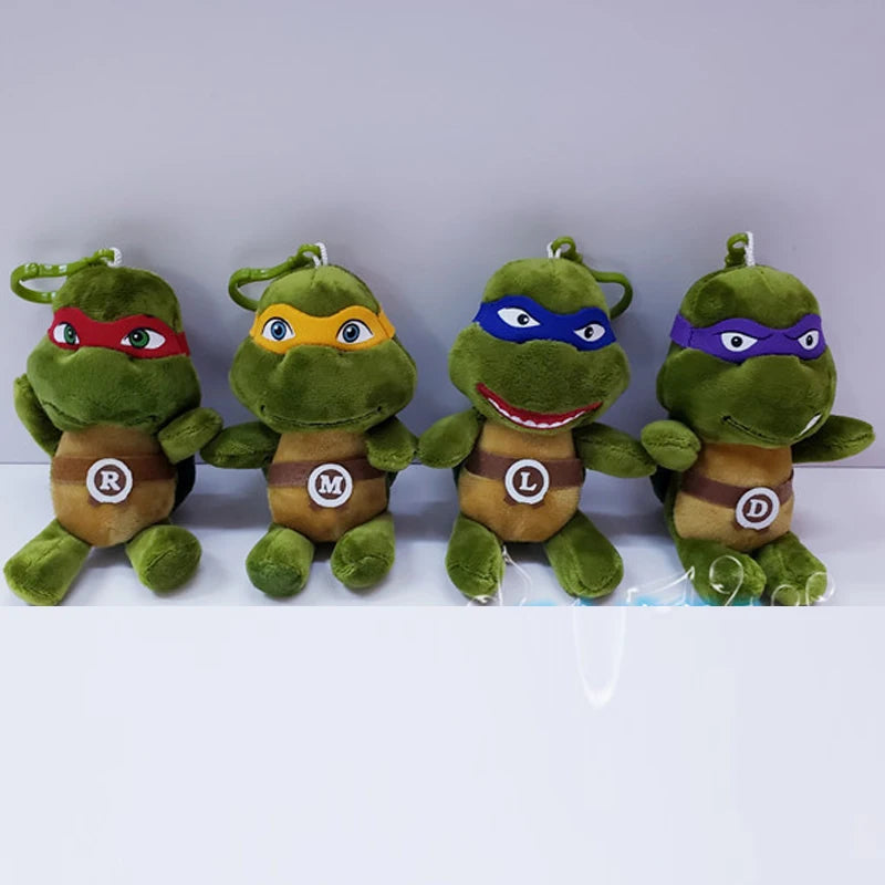 Wholesale 24pcs/lot 4 inch Cute Animal Turtles Raphael Donatello Stuffed Plush Toy Pendants Keychain Gifts