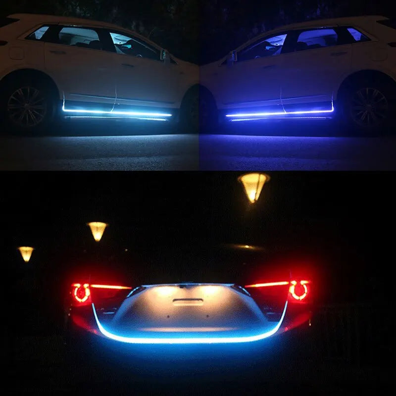 150CM 180CM Scan Starting LED Car Hood Light Daytime Running Light Universal Flexible Dynamic Car DRL 12V Ambient Light