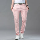 White Yellow Pink Red Fashion 5 Color Fashion Men's Stretch Jeans Slim Streetwear Korean Business Straight Casual Denim Trousers
