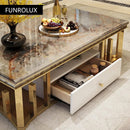 Modern marble coffee table TV cabinet combination simple modern living small apartment creative rectangle small tea table sets
