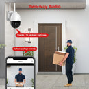 WIFI/4G /POE Surveillance Camera HD 8MP 2.8mm 8mm Dual Lens 10X Digital Zoom AI Humanoid Detection Auto Tracking Security Camera